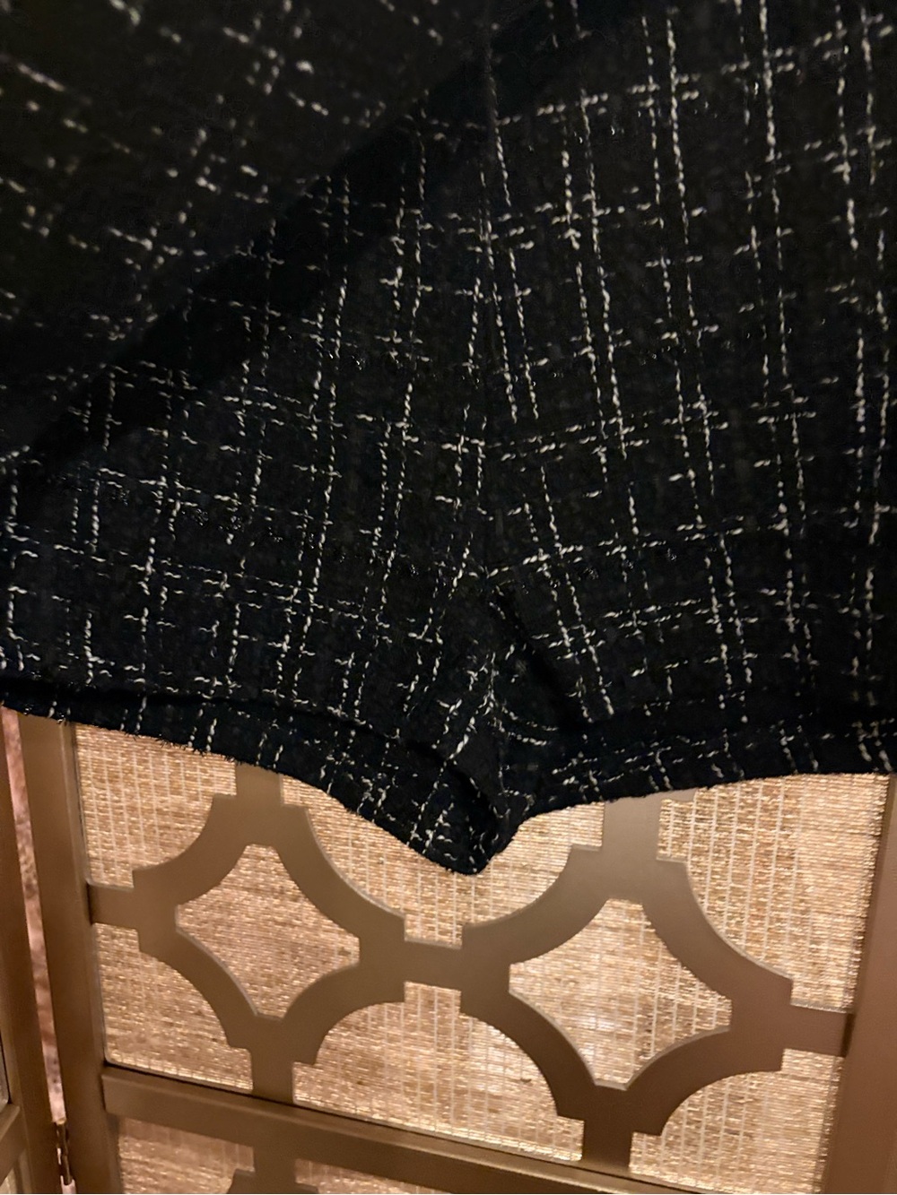 Black Tweed Textured Shorts